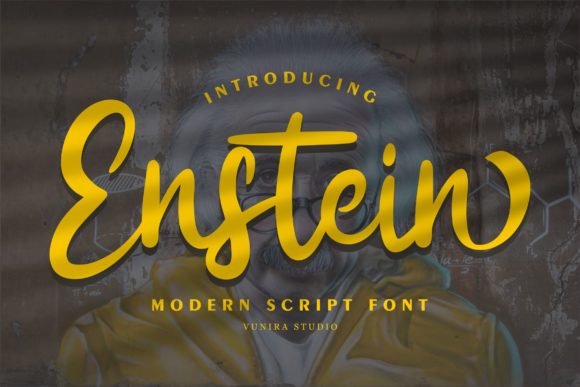 Enstein: A Confident Paint-Brushed Script Font for Editorial Design