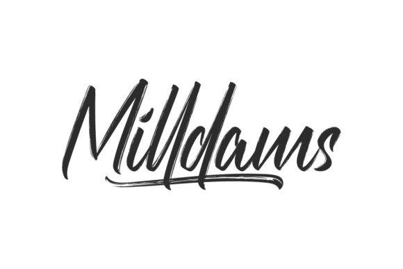 Milldams: A Playful Brushed Script Font for Editorial Design